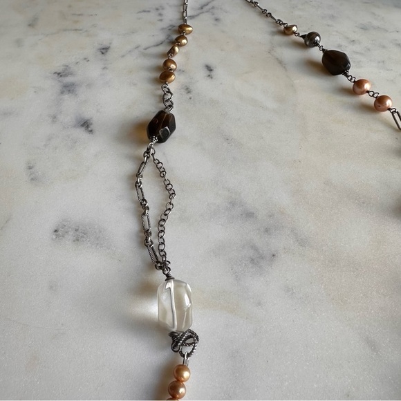 Silpada Sterling Silver, Pearl and Quartz 35” Necklace N1421 - Picture 6 of 9